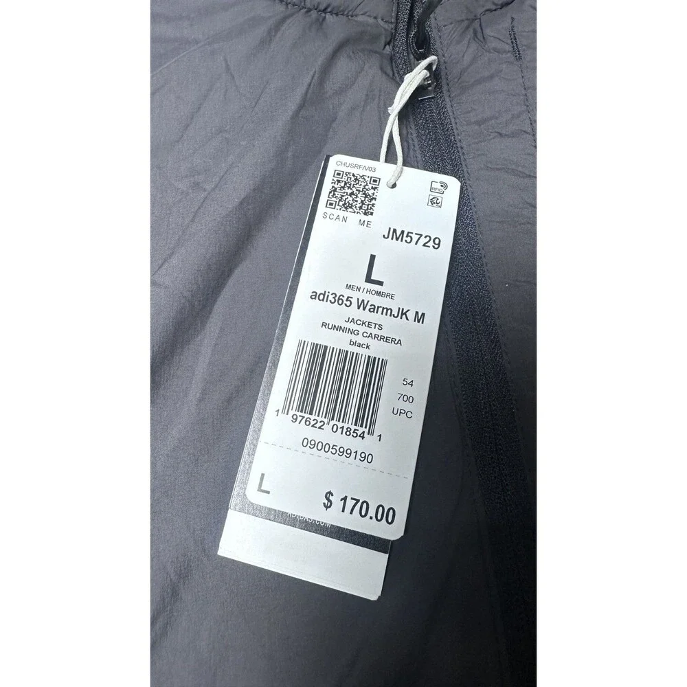 Adidas Adi365 Running Climawarm Jacket Men’s Large black/gray JM5729 NEW
